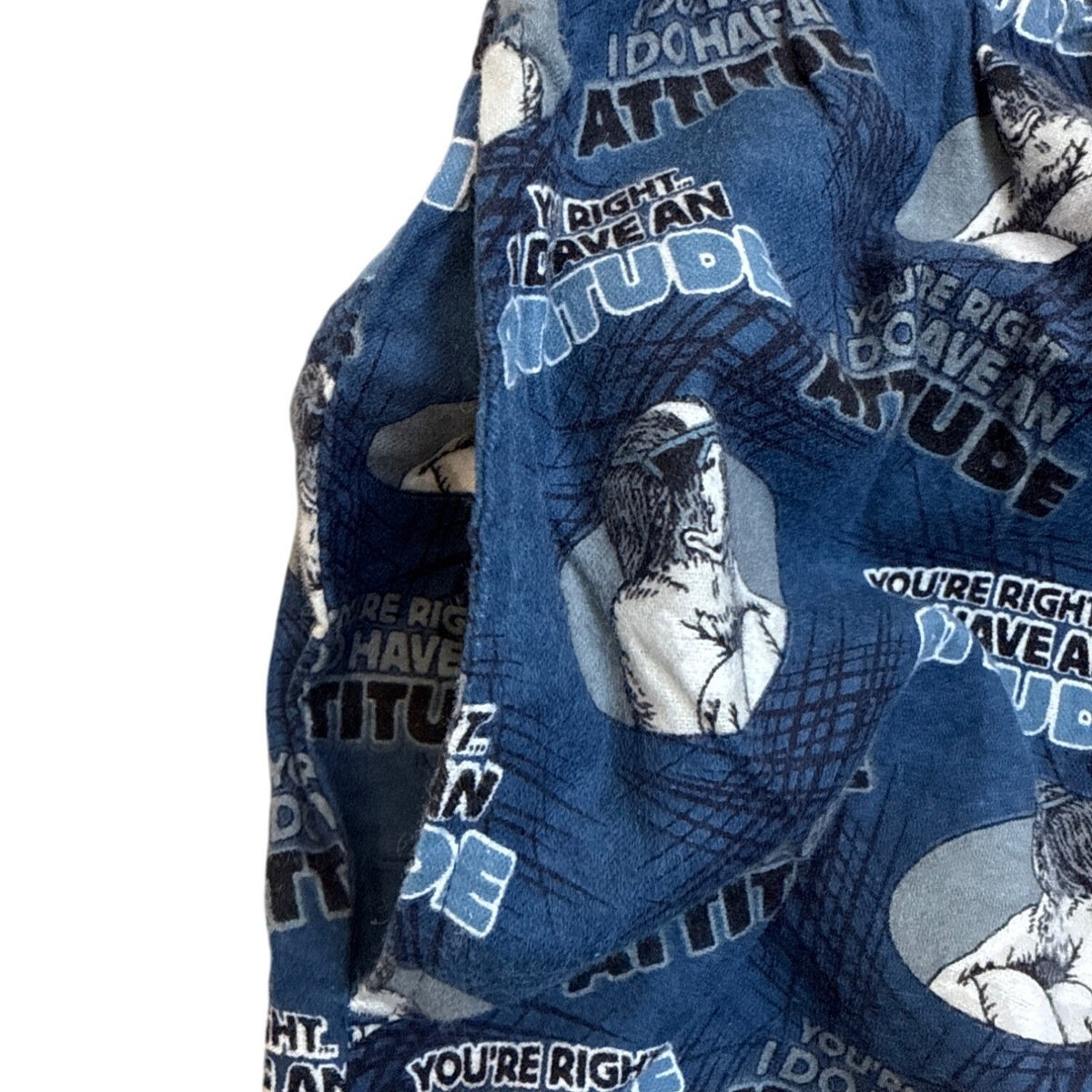 Dog Print Lounge Pant "Youre Right I Do Have An Attitude" Blue White Sz XL - New