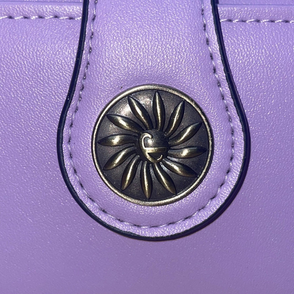 Travelambo Women’s Purple Faux Leather Patterned Button Design Clutch Wallet