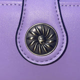 Travelambo Women’s Purple Faux Leather Patterned Button Design Clutch Wallet