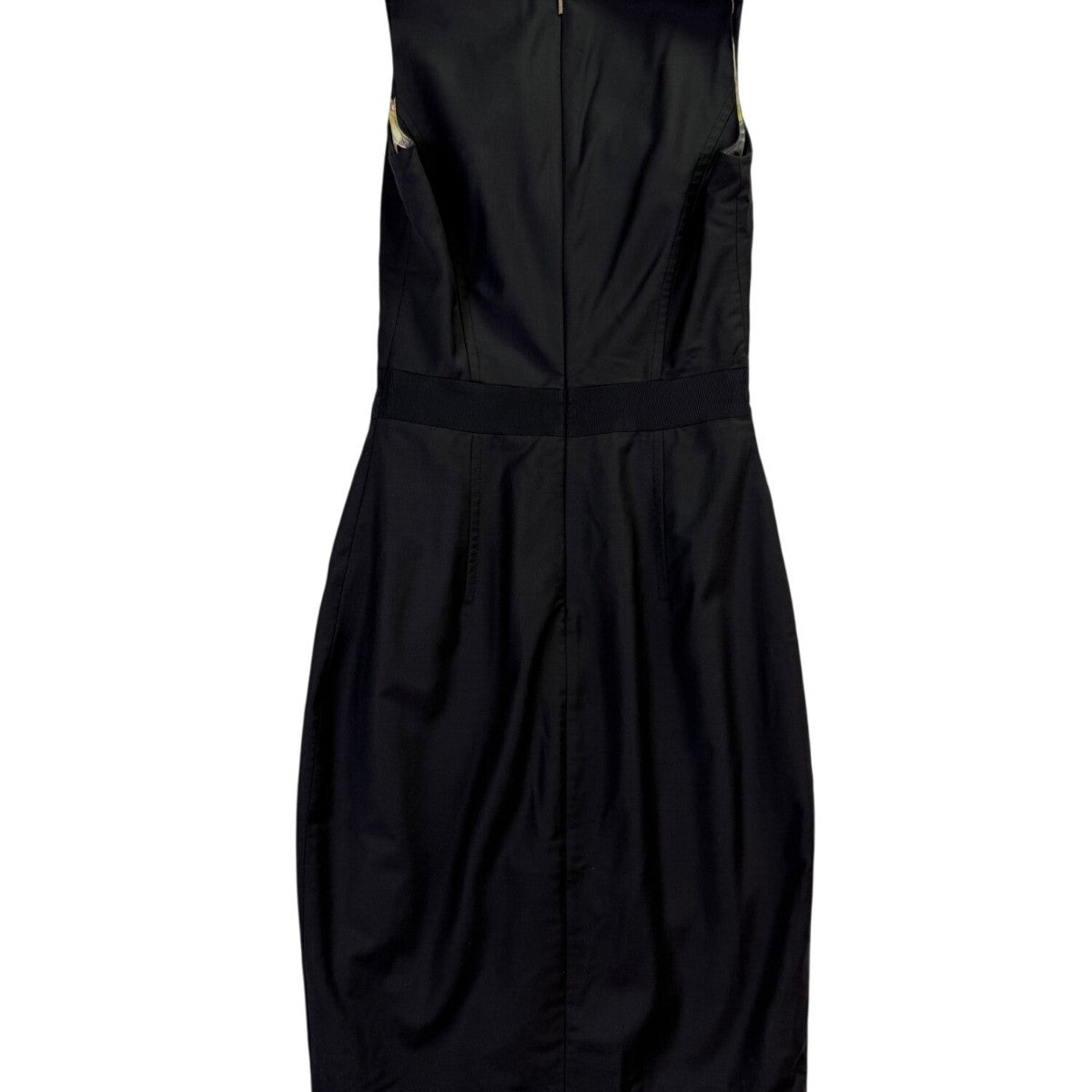 Ted Baker Womens Black Wool Blend Sleeveless Bodycon Dress With Back Zip Size 0