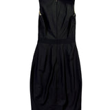 Ted Baker Womens Black Wool Blend Sleeveless Bodycon Dress With Back Zip Size 0