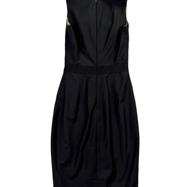Ted Baker Womens Black Wool Blend Sleeveless Bodycon Dress With Back Zip Size 0