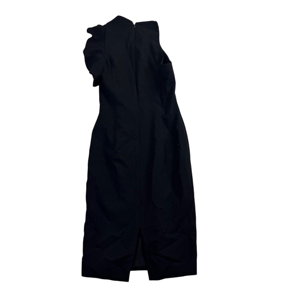 Black Halo Womens Black Cocktail Sheath Dress Ruffle Detail Size 2