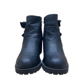 Dirty Laundry Women’s Black Leather Buckle Chunky Heel Ankle Booties Size 7M