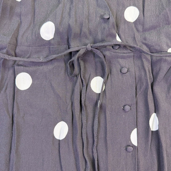 Mango Womens Black Viscose Polka Dot Long-Sleeve Casual Dress Size M