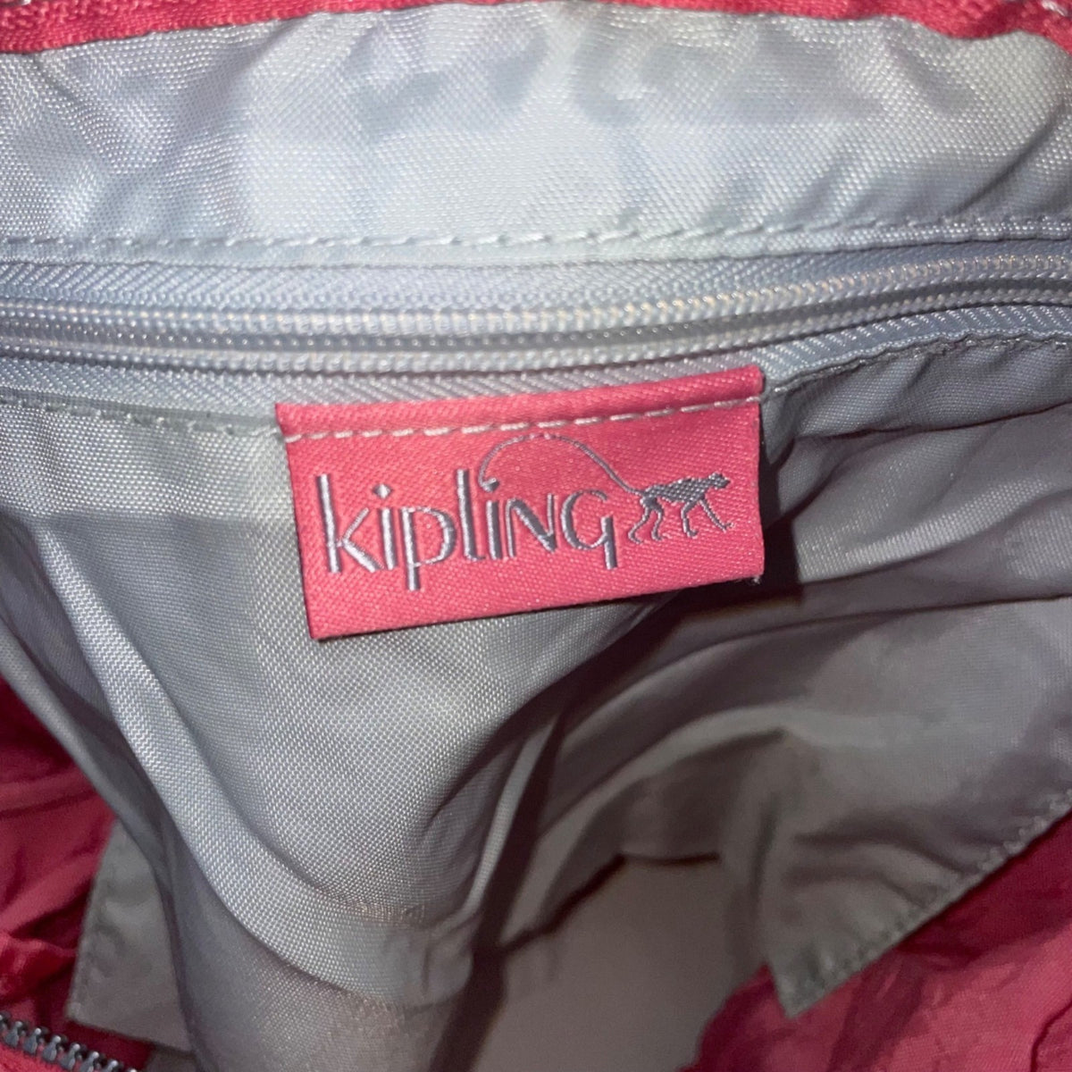 Kipling Women’s Coral Red Nylon  Expandable Zipper Closure Shoulder Bag