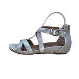 Comfortiva Women’s Gold Leather Adjustable Strap Pillowtop Sandals Size 8M