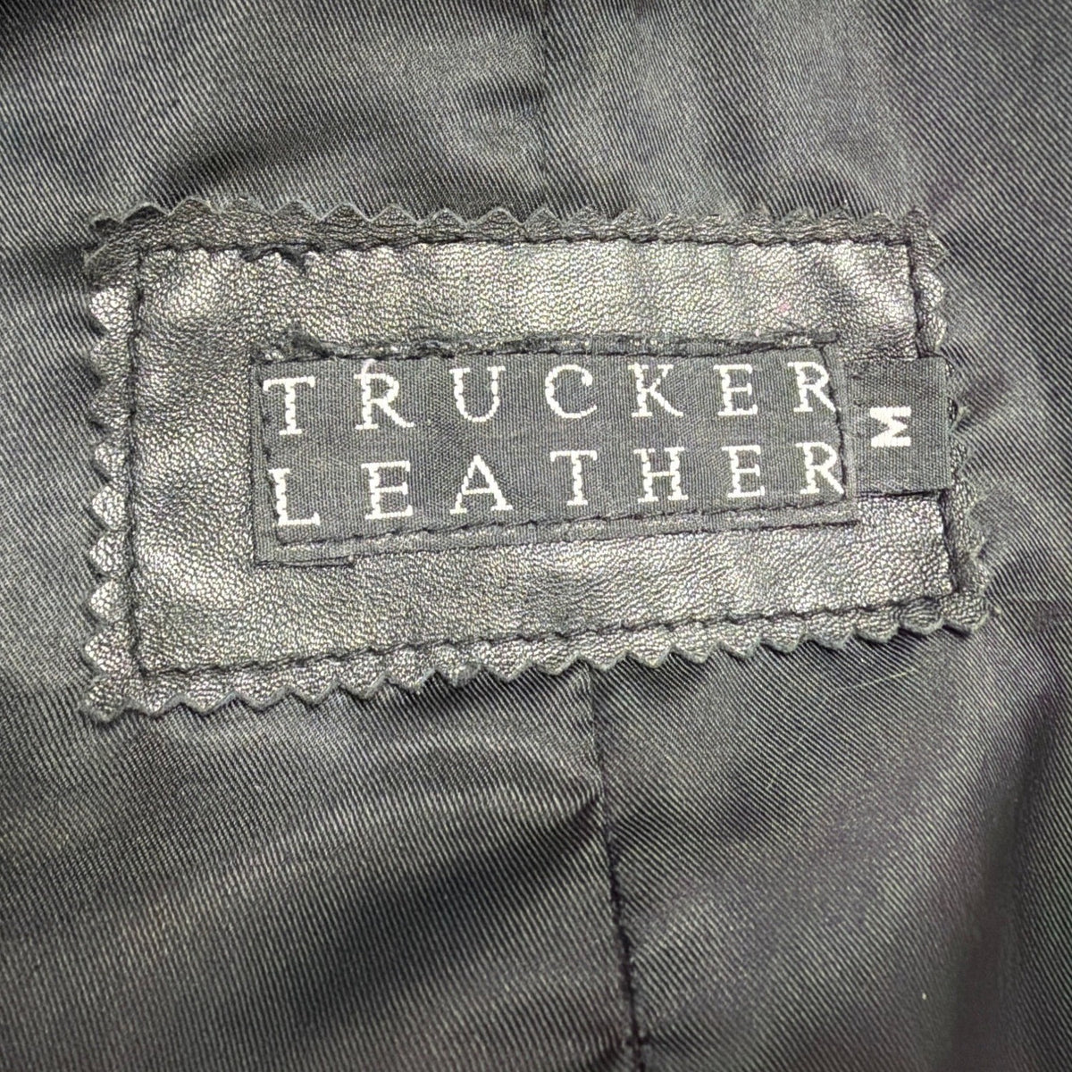 Trucker Women’s Black Leather Jacket Belted Wrap Style Size Medium