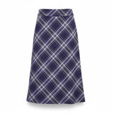 Talbots Womens Purple Plaid Wool-Blend Lined A-Line Midi Skirt Size 2P