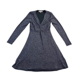 Loft Womens Gray Black Knit Twist Front Dress Petite Size XSP