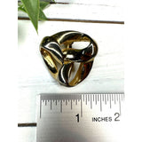 Vintage Gold Tone Knotted Clip On Earrings