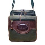 Orvis Men’s Olive Canvas &  Brown Leather With Adjustable Strap Crossbody Bag