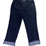 Gloria Vanderbilt Womens Dark Wash Denim Amanda Cuffed Capri Jeans Size 16S