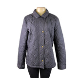 Lands End Womens Black Quilted Jacket Polyester Snap Closure Puffer Coat Size L