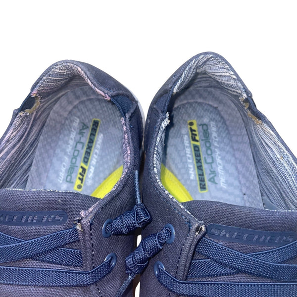Skechers Men’s Navy Blue Textile Memory Foam Slip-On Loafers Shoes Size 10
