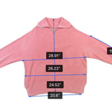 Aerie Womens Pink Ribbed Relaxed Fit & Half-Zip Knit Sweater Size SP
