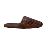 Women’s Brown Woven Leather Slip-On Textured Mule  Shoes Size Aprox US9
