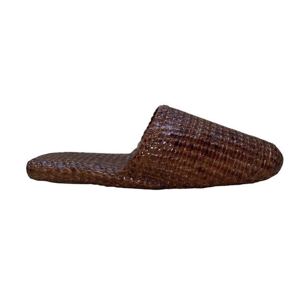 Women’s Brown Woven Leather Slip-On Textured Mule  Shoes Size Aprox US9