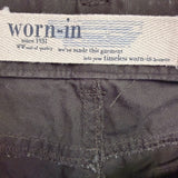 Worn-In Mens Black Cotton Cargo Pants Relaxed Fit Durable With Pockets Size 40