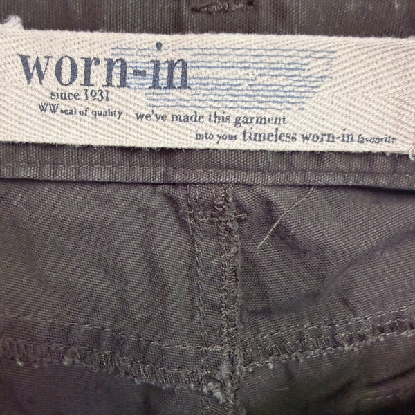 Worn-In Mens Black Cotton Cargo Pants Relaxed Fit Durable With Pockets Size 40