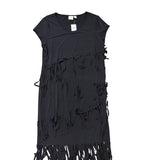Chicos Womens Black Fringe Short Dress Stylish Evening Wear Size 2