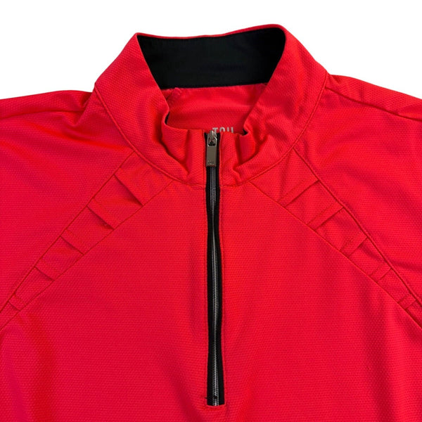 Tail Womens Red Polyester/Spandex Short Sleeve Half-Zip Performance Polo Shirt X