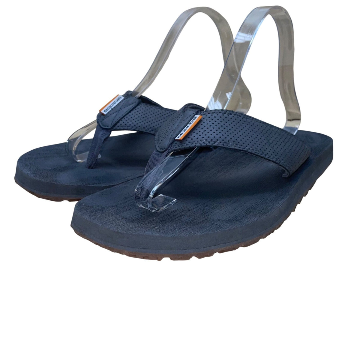 Grundéns Men’s Gray Foam Perforated Straps SeaDek Deckhand Flip-Flops Size 9