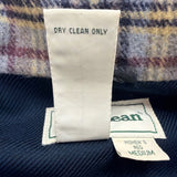 L.L. Bean Womens Plaid Wool-Blend Hooded Toggle Coat Blue/Yellow Sz M