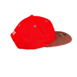 New Era Mens Red Snapback Hat Graphic Adjustable Fit