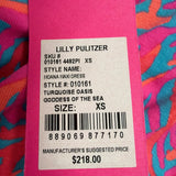 Lilly Pulitzer Womens Aqua Pink Rayon Spandex Floral-Print Maxi Dress Size XS