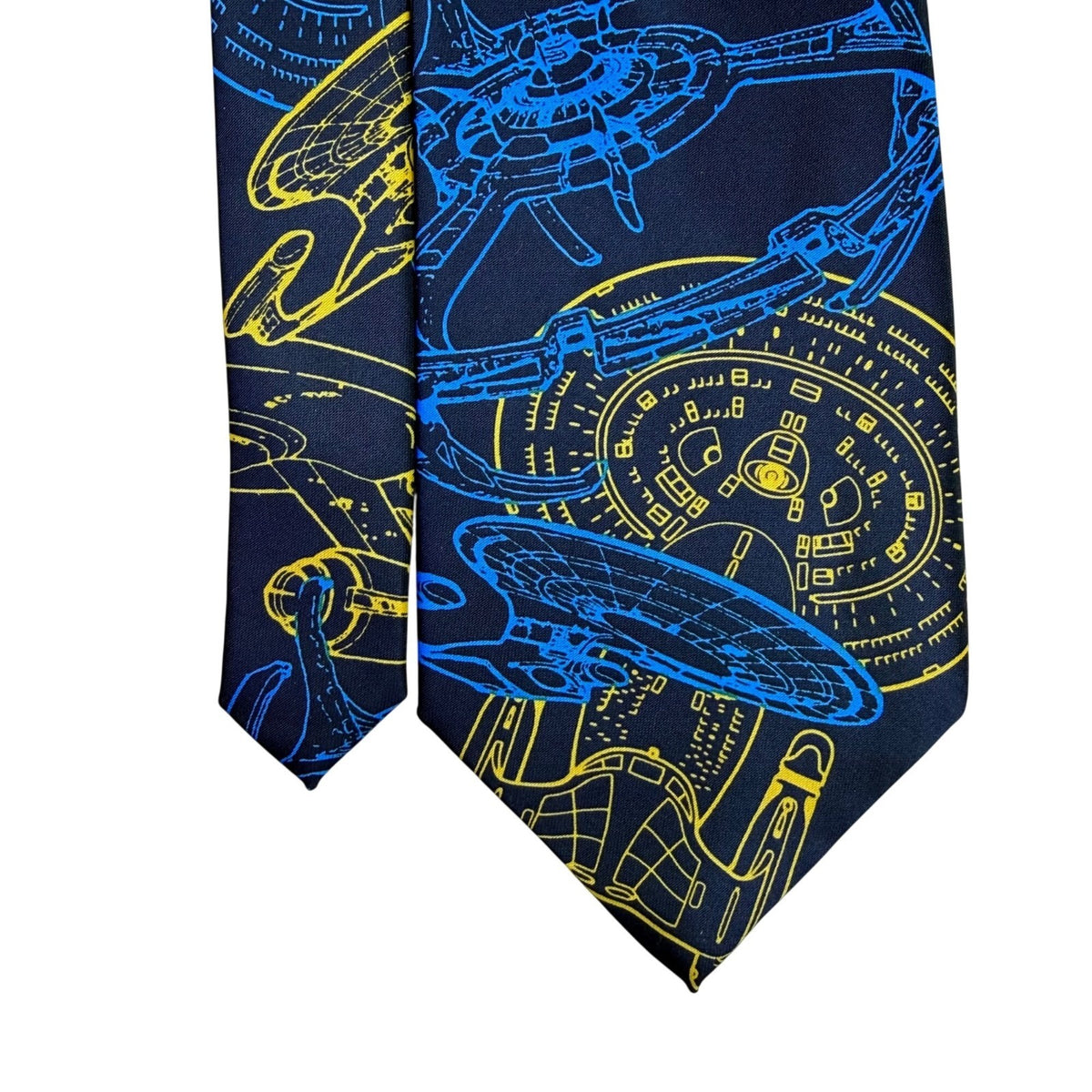 Ralph Marlin Mens Navy Blue Polyester USS Enterprise Starfleet Tie Spaceprint