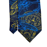 Ralph Marlin Mens Navy Blue Polyester USS Enterprise Starfleet Tie Spaceprint