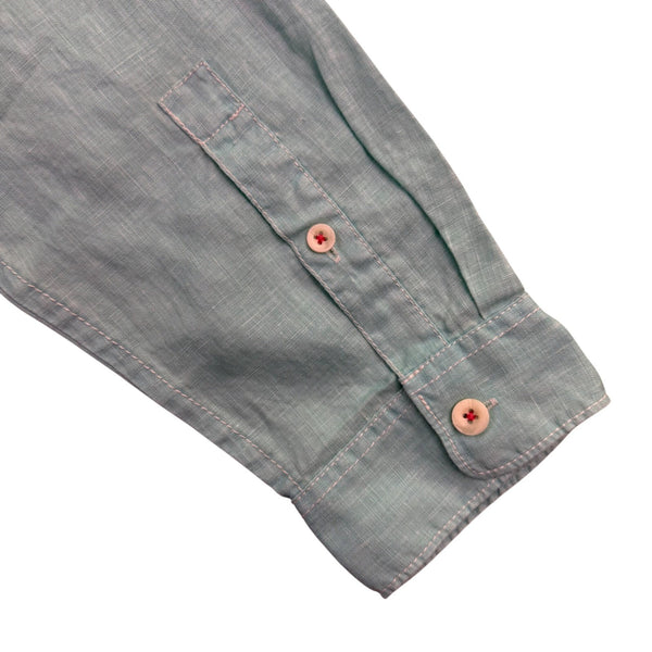 Tommy Bahama Mens Aqua Linen Long Sleeve Button-Up Shirt Sz XX-Large