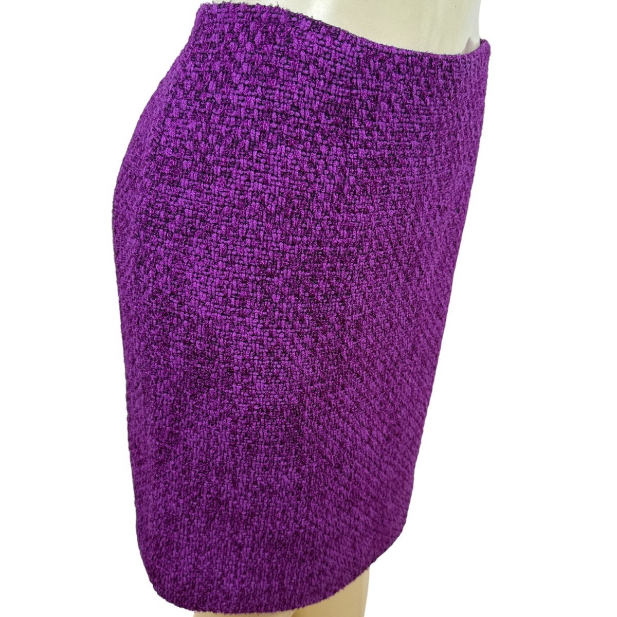 Dana Buchman Womens Purple Boucle Skirt Suit Set Size 10/12