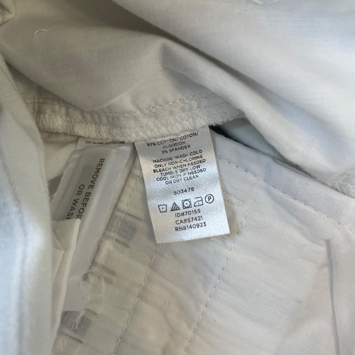 Loft Women's White Striped High Rise & Straight Fit The Kick Crop Jeans Sz 2