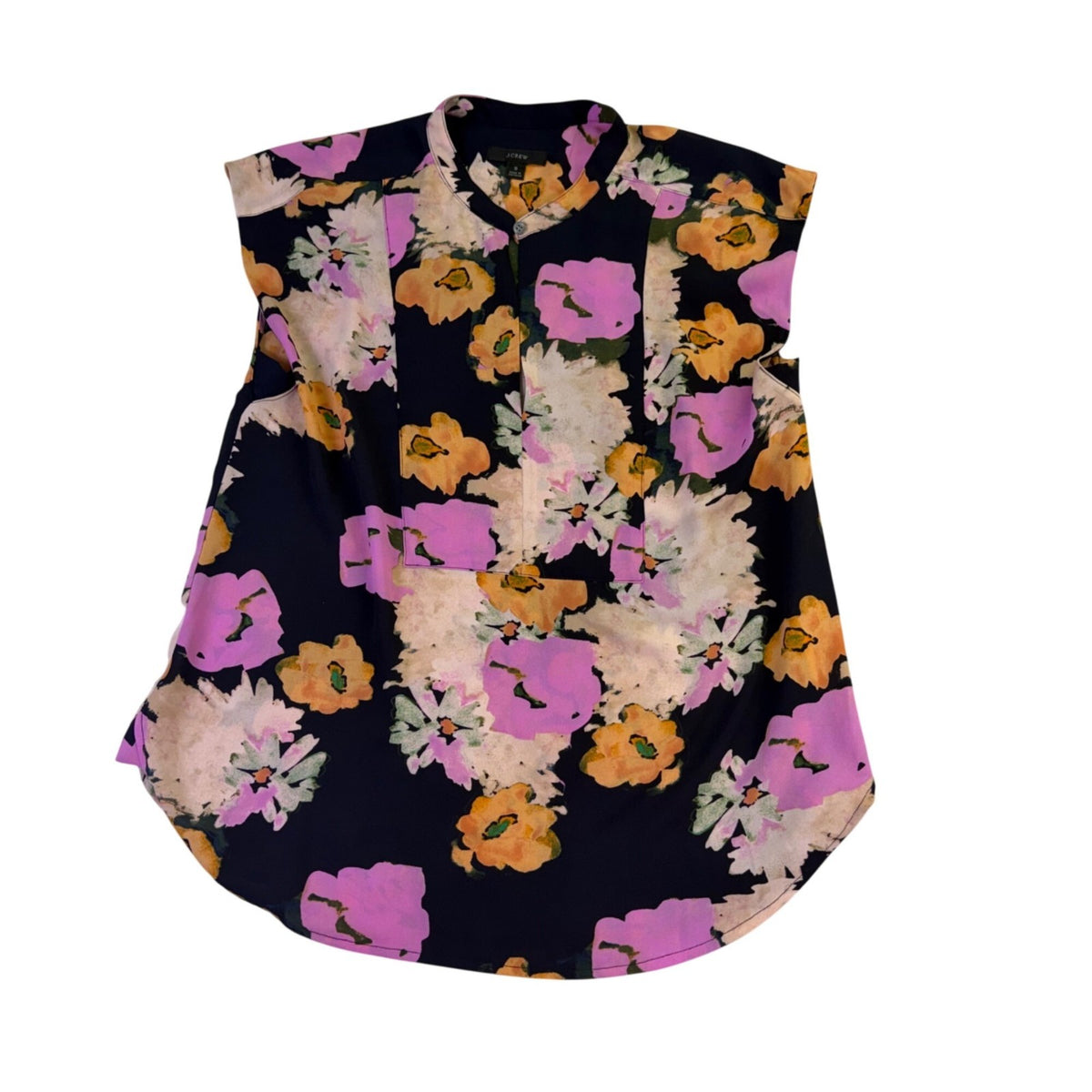 J.Crew Womens Multicolor Floral Print Sleeveless Button-Front Blouse Size S
