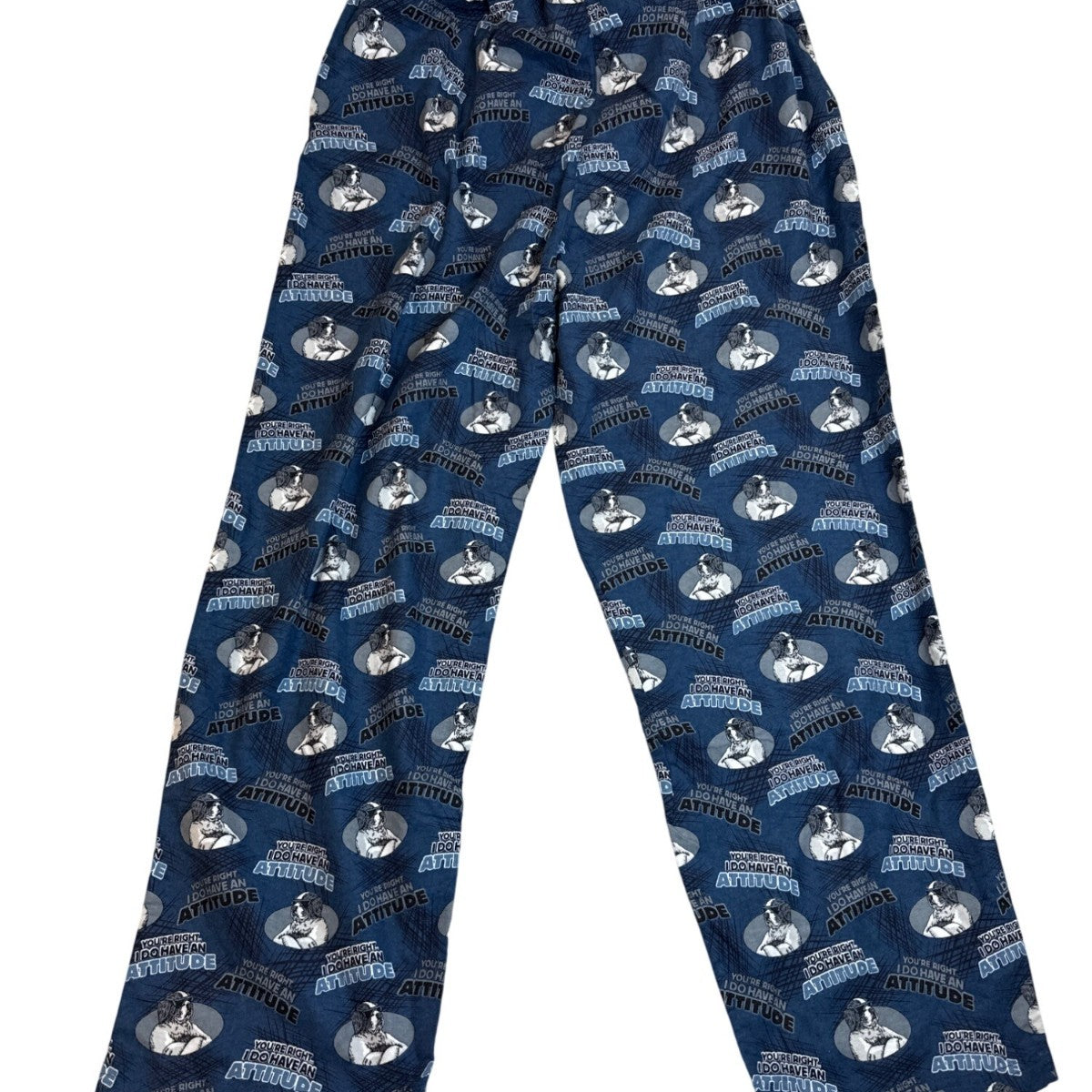 Dog Print Lounge Pant "Youre Right I Do Have An Attitude" Blue White Sz XL - New