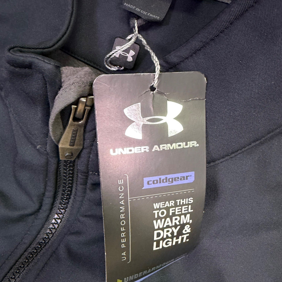 Under Armour Mens Black/Grey Polyester ColdGear Full-Zip Jacket Size XXL