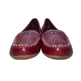 Thom McAn Women’s Red Leather Embellished Design Casual Slip-On Loafers Size 8W