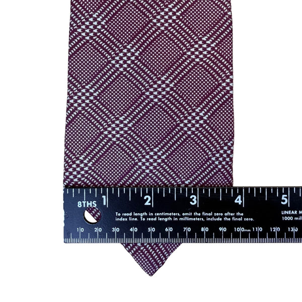 BERT PULITZER Mens Purple Plaid All Silk Tie Made In U.S.A Stylish Pattern