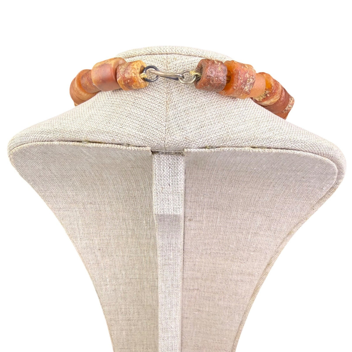 Rustic Natural Stone Bead Necklace Chunky Red/Brown Handcrafted Vintage Style