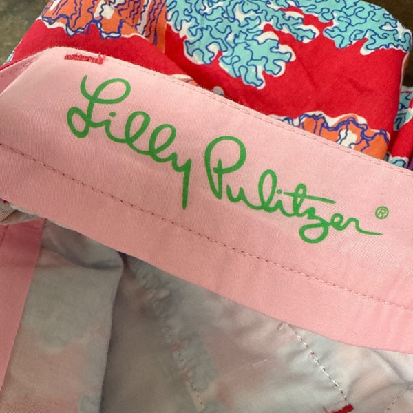 Lilly Pulitzer Womens Avenue Shorts Coral Reef Print Casual Shorts Size 4 - New