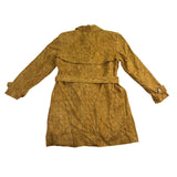 Hettabretz Womens Yellow 100% Silk Double-Breasted Trench Coat With Belt Italy