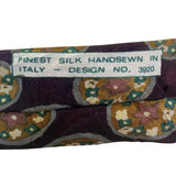 Omaggio By Robert Talbott Mens Purple Silk Floral Pattern Necktie Italy Design N