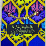 Rush Limbaugh No Bounderies Blue & Yellow Silk Geometric Pattern Necktie