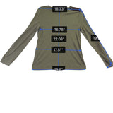 Lauren Ralph Lauren Womens Olive Cotton Knit Pullover Top W/Suede Accents Sz XL