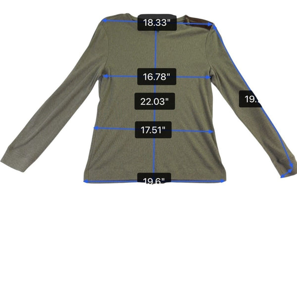 Lauren Ralph Lauren Womens Olive Cotton Knit Pullover Top W/Suede Accents Sz XL