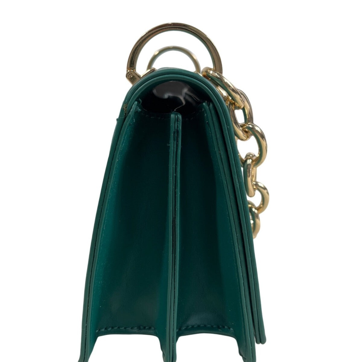 Francesca’s Women Green Trapez Hourglass Chain Top Hand Bag Sz M