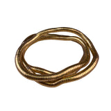Vintage Gold Tone Flexible Tubular Necklace Or Bracelet Ribbed Textured Design
