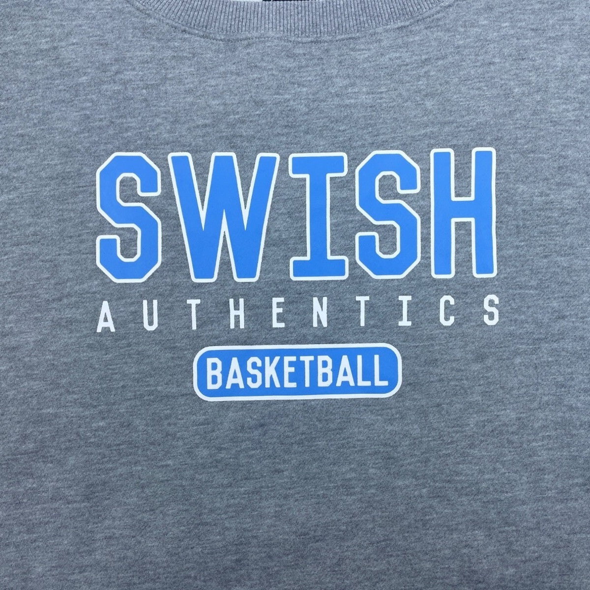 Swish Authentics Basketball Gray Crewneck Sweatshirt 2XL Cotton Blend Unisex